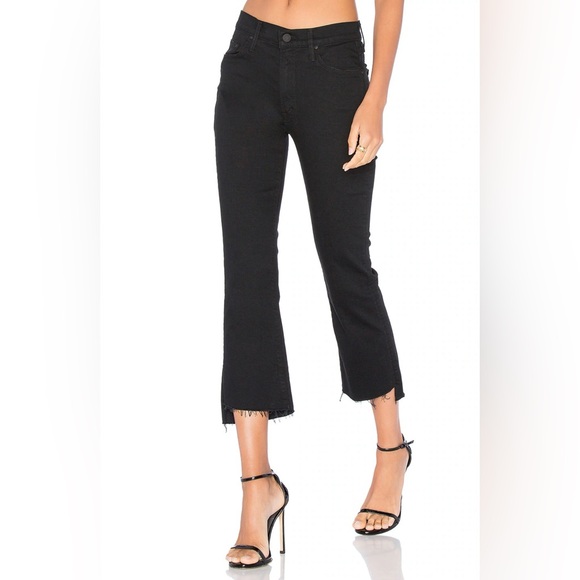 NWT - MOTHER Insider Crop Step Fray Jeans Black Not Guilty Size 26 - Picture 6 of 6